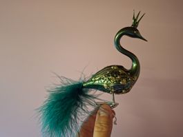 neu: Weihnachtsbaumschmuck Schwan Glas grün