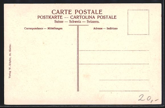 Cartoline postali: St. Moritz-Dorf, Ortsansicht im Winter m – Usato da Berlin venduto da bartko-reher 1