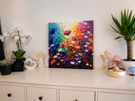 Blumenbild, Leinwanddruck, Wanddeko, neuwertig, Frühling