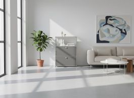 USM Haller Regal 1x3 Mittelgrau / Neu (mit A Gestänge)