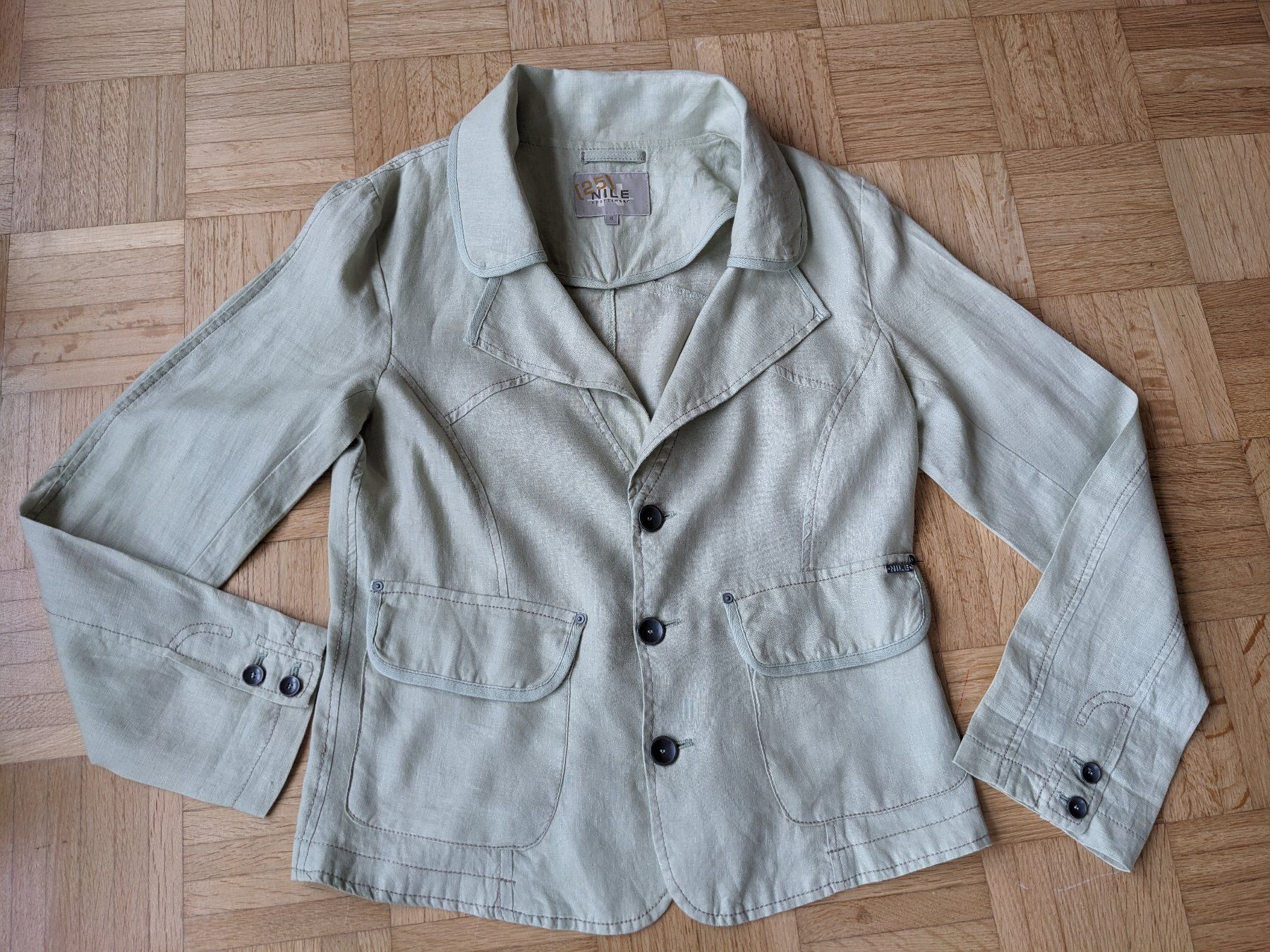 Nile Vestes: NILE 100% Leinen mintgrünes Jäckchen S – D'occasion à Lengnau AG par Nathi88