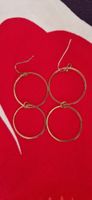 Boucles d'oreilles pendantes rondes en métal doré