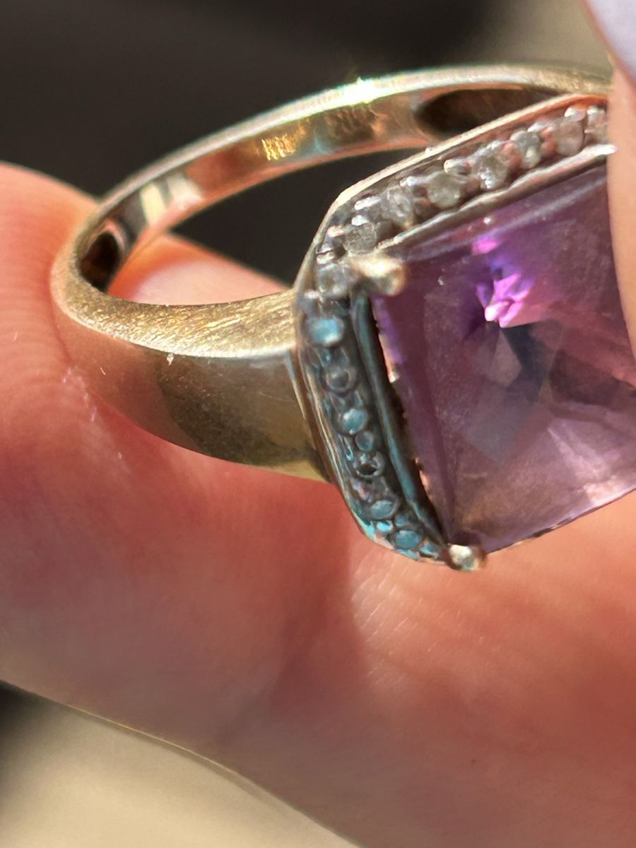 Anelli: Goldring 585 Amethyst Diamanten – Usato da Roggwil BE venduto da Viking72