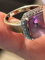 Goldring 585 Amethyst Diamanten