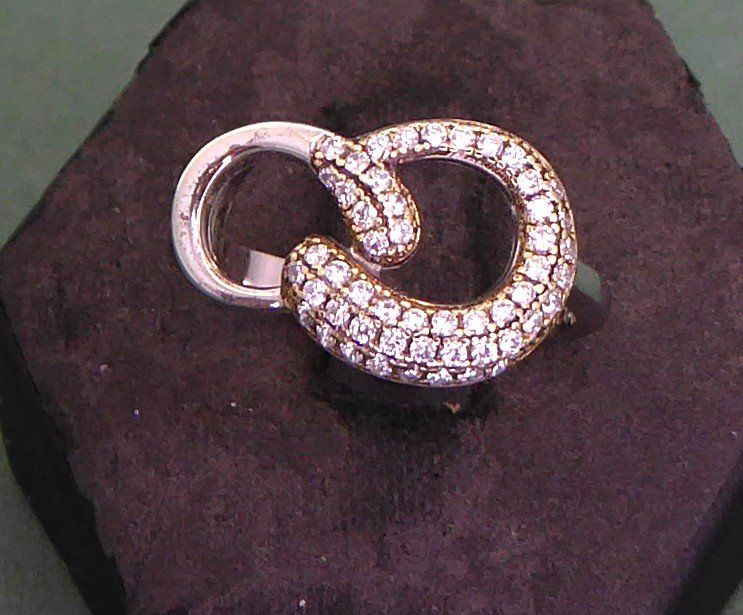 Anelli: Ring 925 Silber mit synthetischen Steinchen rhodiniert – Usato da Muri AG venduto da silvermouse007 1