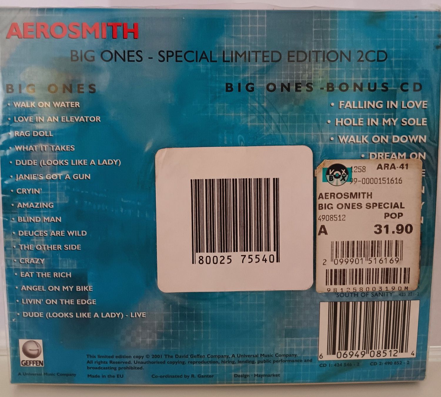CD: AEROSMITH - BIG ONES-  LIMITED EDITION  2CDs – Nuovo (secondo la descrizione) da Aarau venduto da Yeeaaah 1