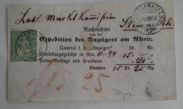 1869 Nachnahme Anzeigers am Rhein   Fragment