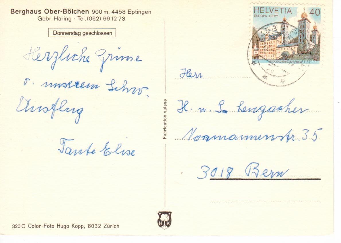 Cartes postales: Berghaus Ober - Bölchen Eptingen – D'occasion à Wolhusen par Curver9 1