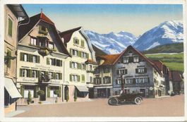 Sarnen OW Zunfthaus Schlüssel Nota Oldtimer Auto ca. 1920