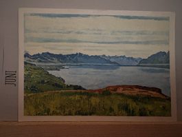 AK mit Kunst von Ferdinand Hodler / Genfersee
