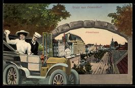 Grusskarten-AK Düsseldorf, Alleestrasse