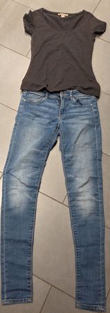 Anna Field T-Shirt & H&M Jeans, Grösse 36