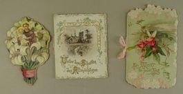 RELIGION, 3 KLEINE ZIERBÜCHER UM 1900, PRÄGEDRUCK