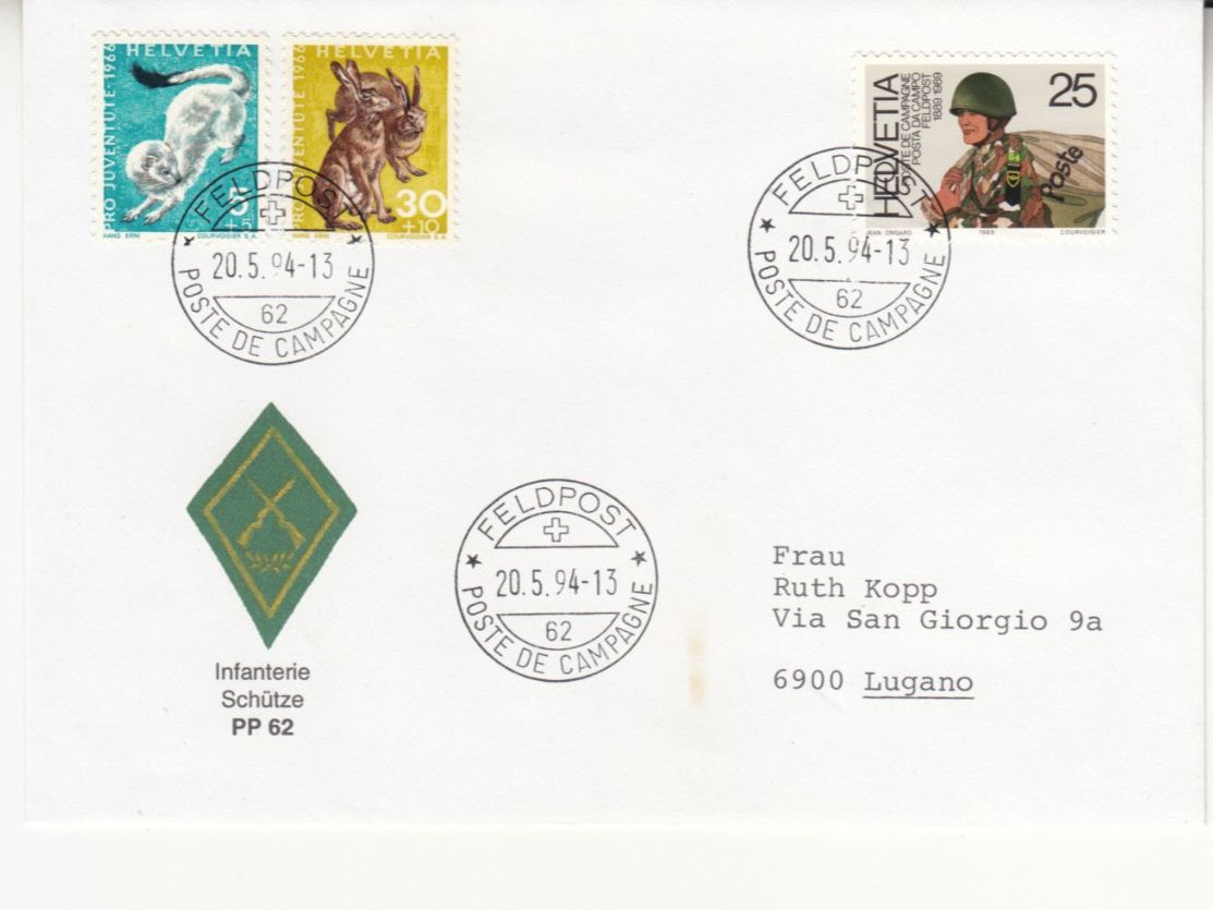 Tutti i francobolli: Feldpost Infanterie 1994 – Usato da Bürglen TG venduto da StampGraf