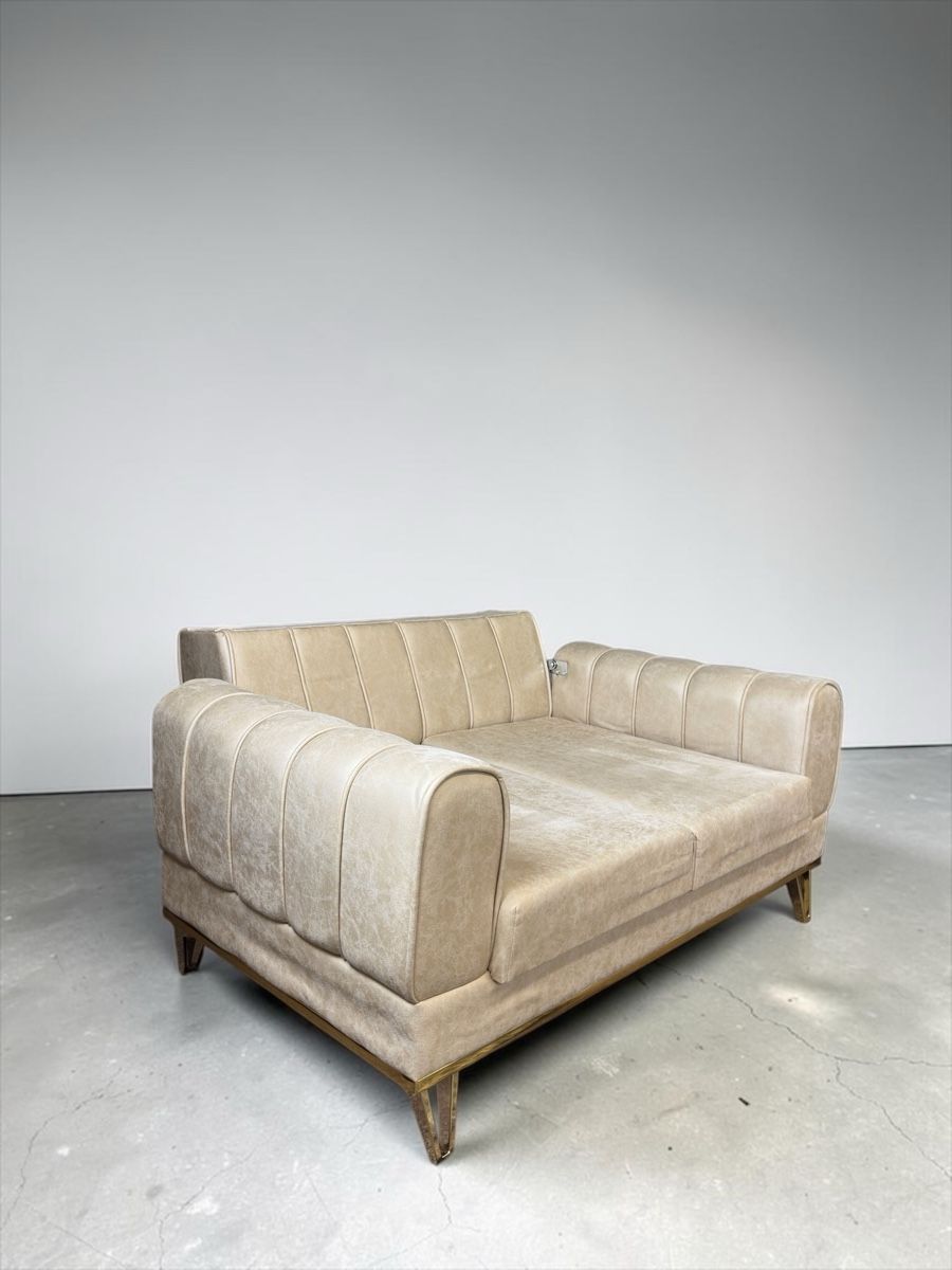 Sofas: 3-teiliges Wohnzimmer-Sofaset Sandbeige – D'occasion à Bachenbülach par Sofalab.swiss 1