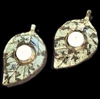 🌟🍃2 Stilvolle Teelichthalter Glas Blätter Gold Silber 🍂🌟