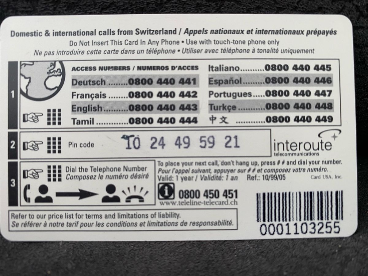 Schede telefoniche: Teleline – Usato da Lausanne venduto da babacard10 1