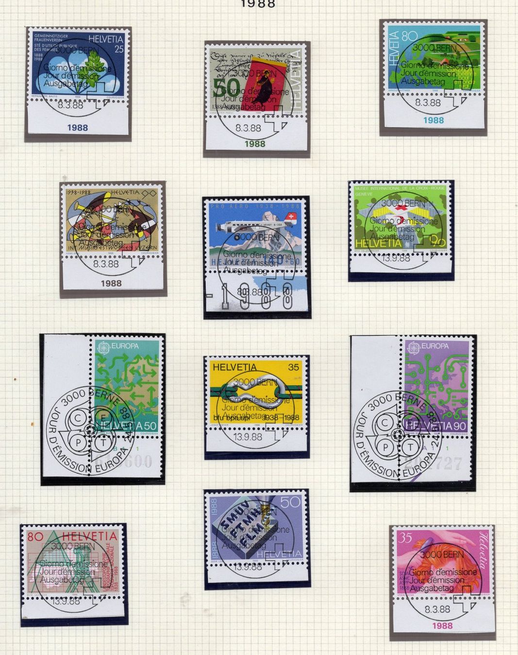 Alle Briefmarken: R2565  /  Collection obl. centrales 1er jour – Neu (gemäss Beschreibung) aus Ste-Croix von MONT-TAGNAC 4
