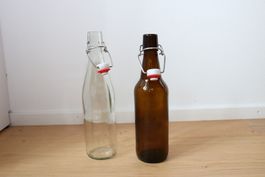 Bügelflaschen weiss & braun