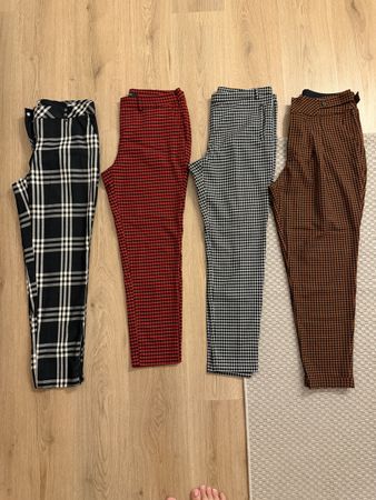 Damen Hosen 4er Set Kariert/Karo Gr.L/40