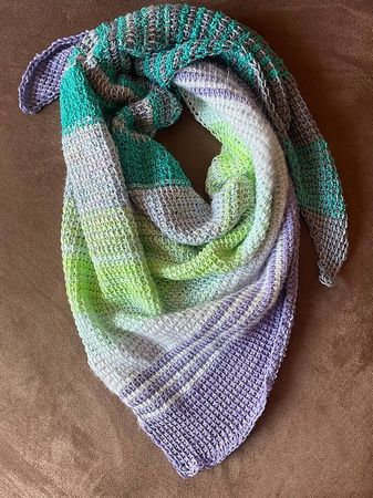 HANDMADE Dreieckstuch Halstuch Schal tunesisch gehäkelt