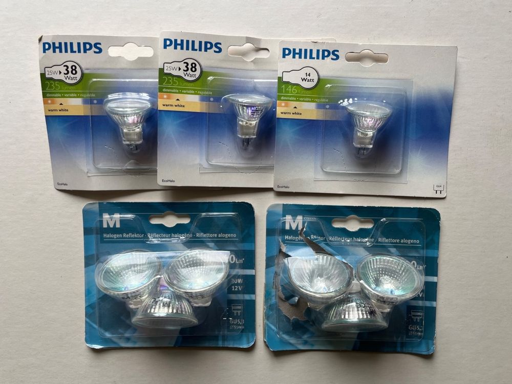 13x Halogen Spot Lampen, GU5.3, GU4, 14-25W, 12V (Gebraucht) in Netstal ...