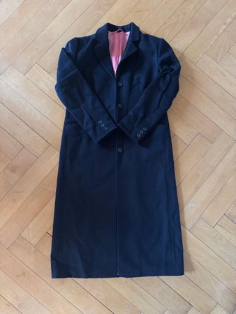 Dunkelblauer Mantel aus Kaschmir und Wolle