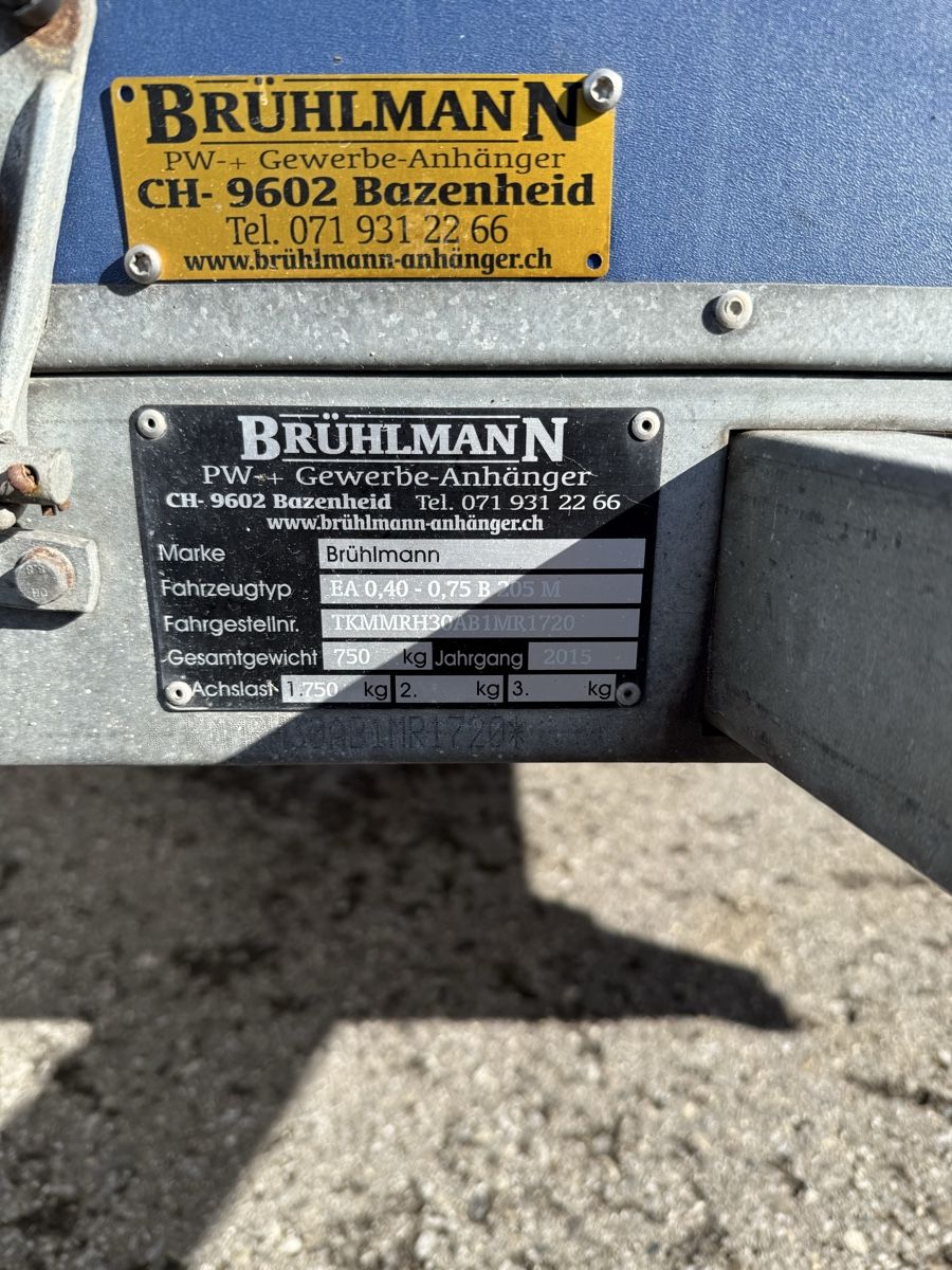 Brühlmann Rimorchi: Anhänger Brühlmann – Usato da Gontenbad venduto da AI3995 2