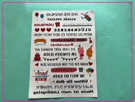 Kerzentattoos - Sticker - Texten für auf Kerzen - Geburtstag