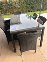 Rattan Gartentisch inkl. 6 Stühle