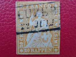 Strubel 1857: 25F (25B1m) Kasten-Stempel von LUZERN K:370.-+