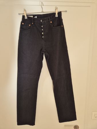 Levi's 501 Damen Jeans Schwarz W25 L28 Straight