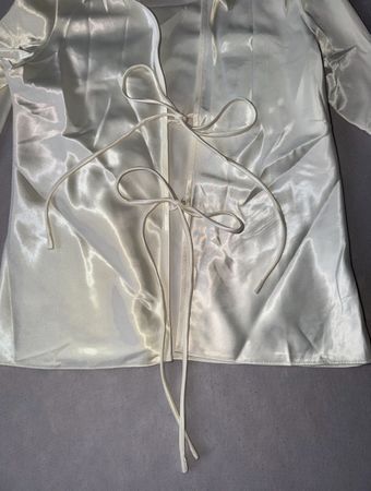 Satin Wickelbluse Weiss