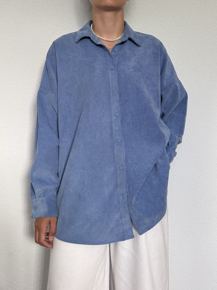 Zara Blusen: BLAUES CORDHEMD VON ZARA – Neu (gemäss Beschreibung) aus Rain von vsekruto