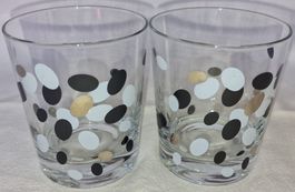 2er Set IKEA Gläser mittlere Punkte / H: ca. 9.5 / Ø: ca 7.8