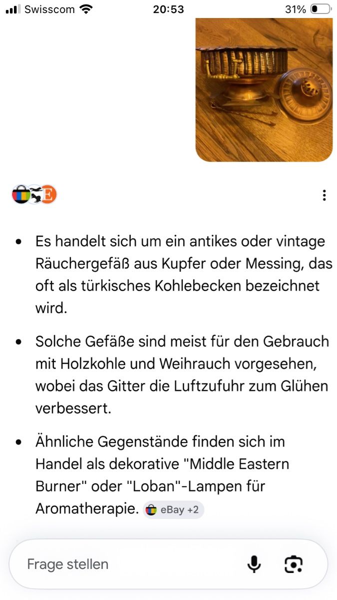 Tutte le decorazioni: Räucher Gefäss – Usato da Rüdlingen venduto da Schnoegli2007 2