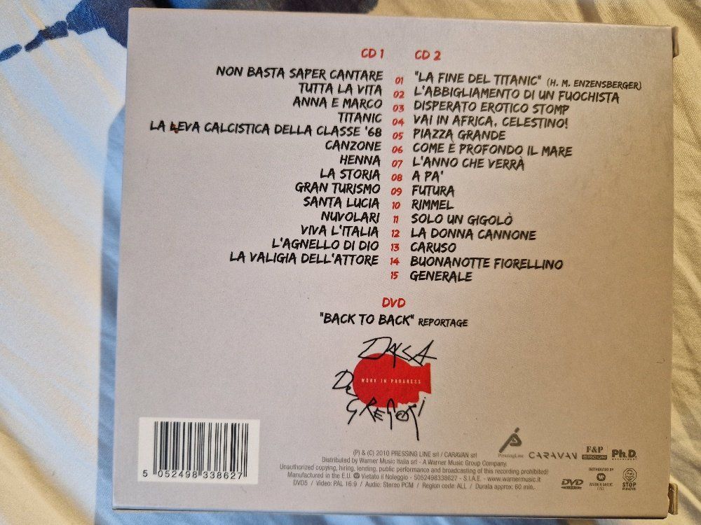 CD: Dalla, De Gregori: Work In Progress: Mega rar Vergriffen - b – Usato da Brittnau venduto da Zibu 1