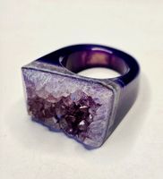 Amethist Druse fullstone Fingerring