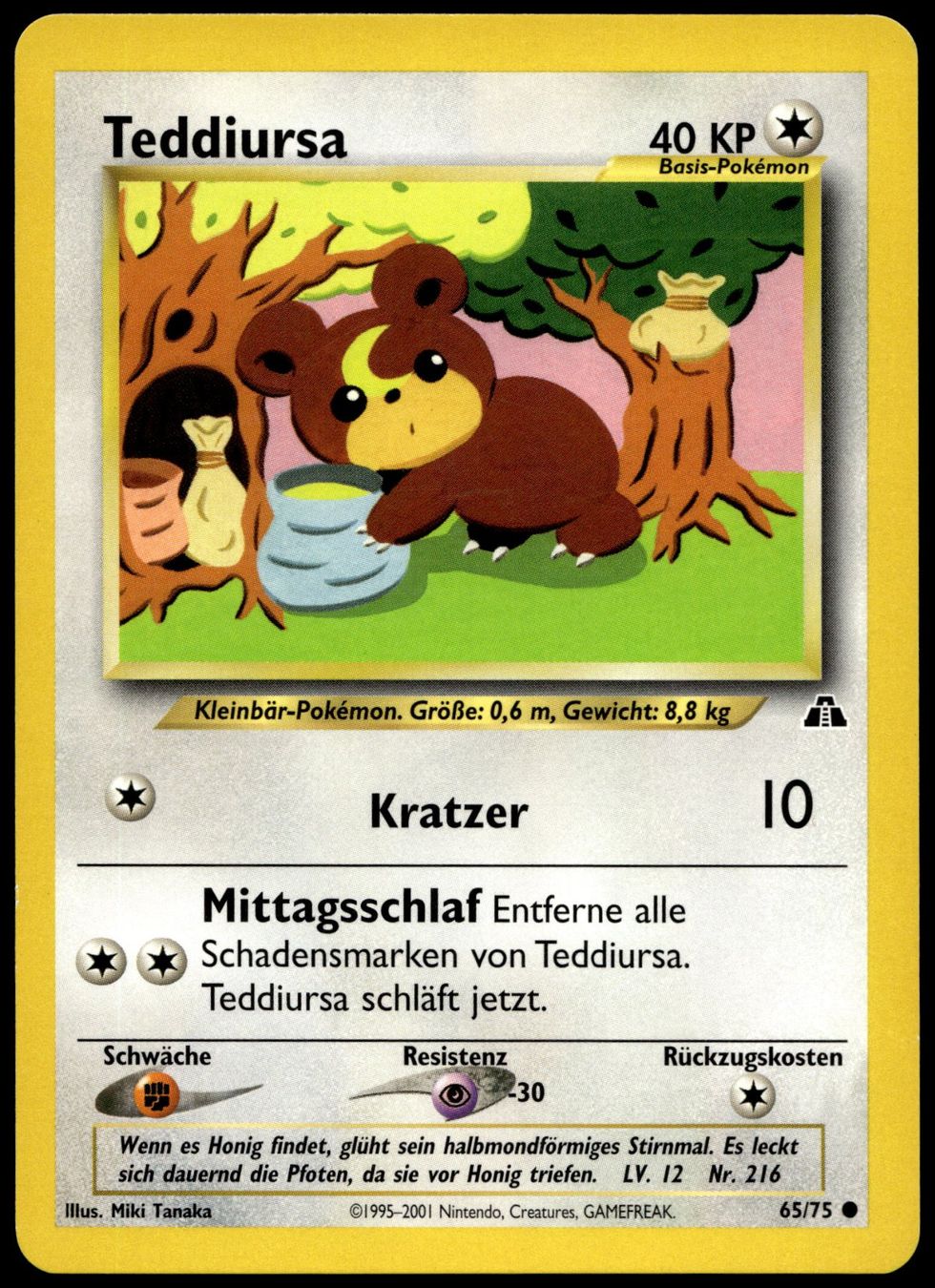 Pokémon Carte collezionabili: Teddiursa 65/75 Pokémon Neo Discovery – Usato da Uster venduto da Madame_Cards