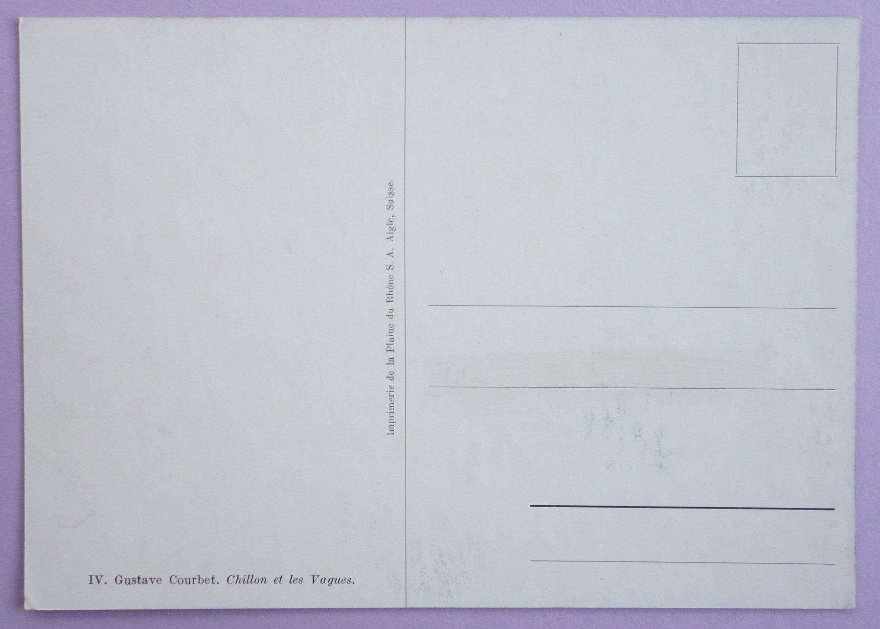Cartoline postali: Gustave Courbet, Chillon et les Vagues – Usato da Fétigny venduto da Billy2miny 1