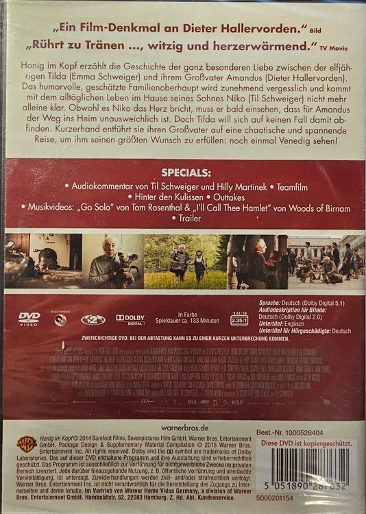 Tutti i DVDs: Honig im Kopf – Usato da Zürich venduto da Nistiman 1