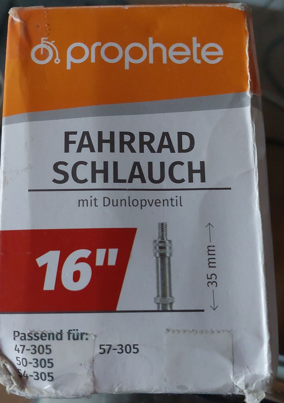Pezzi di ricambio: Fahrradschlauch 16" Dunlopventil – Nuovo (secondo la descrizione) da Adelboden venduto da nel_j2jg