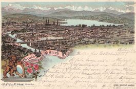 -Litho Gruss aus Zürich , 1906