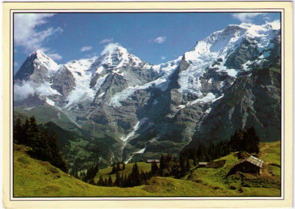 Ansichtskarten: Wintereggalp mit Eiger, Mönch und Jungfrau – Gebraucht aus Binningen von Mountainrider