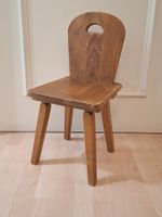 Rustikale Kinderstuhl 1950 Authentischer Vintage-Alpenhocker