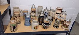 Sammlungsauflösung: Diverse Bierkrüge mit Zinndeckel, Top!