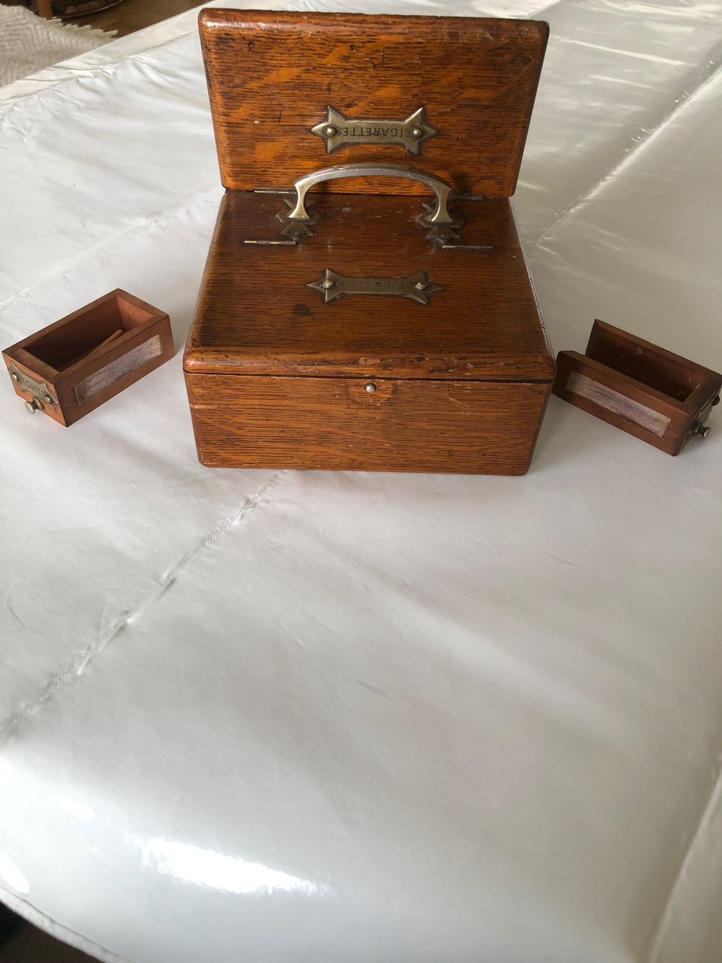Sigari: Zigarren- Zigarettenbox/Eichenholz 1890 Top Zustand – Usato da Rudolfstetten venduto da vamosich 5
