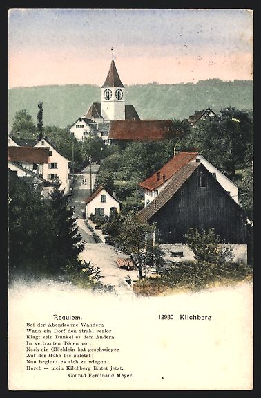 Cartes postales: Kilchberg, Teilansicht mit Kirche, Gedic – D'occasion à Berlin par bartko-reher