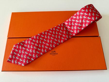 Cravate HERMES-Paris - „Savannah Zebras“ -avec box orange
