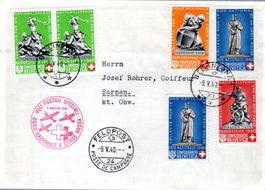 SONDERFLUGPOST ROTES KREUZ MIT MISCHFRANKATUR 1940 - F567